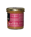 Lemke Mandelmus Braun 300g jar side view with product information label