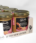 Detailansicht von Lemke Mandelmus Crunchy 300 g Gläsern im Displaykarton