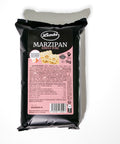 Back view of Lemke Marzipan Simply Pure 1kg package with product label and nutrition information
