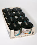 Lemke Stadtstreicher Kokos-Mandel Crunchy 250g spread jars arranged in a retail display box