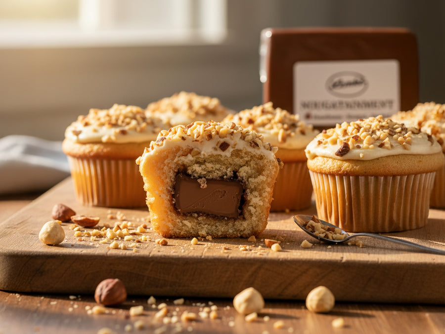 Gefüllte Nougat-Cupcakes