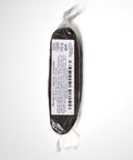 Wrapped marzipan loaf with a white product label on the back. The label shows the product name and weight of "120 g" on the dark chocolate covered bar.