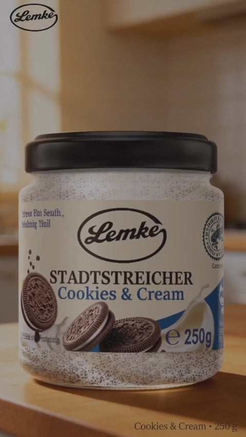 Lemke Stadtstreicher Cookies & Cream recipe video for dessert and bread spread ideas